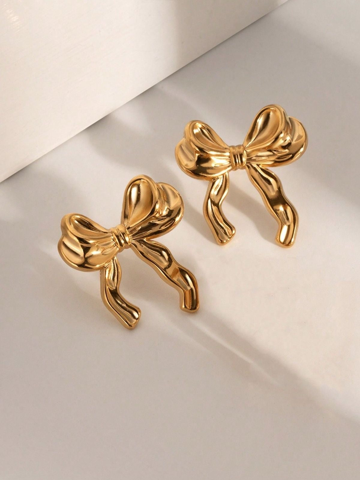 Bow 18K Gold Earrings - Waterproof