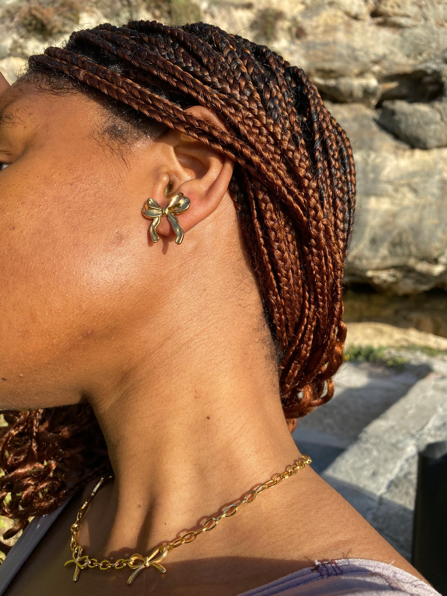 Bow 18K Gold Earrings - Waterproof