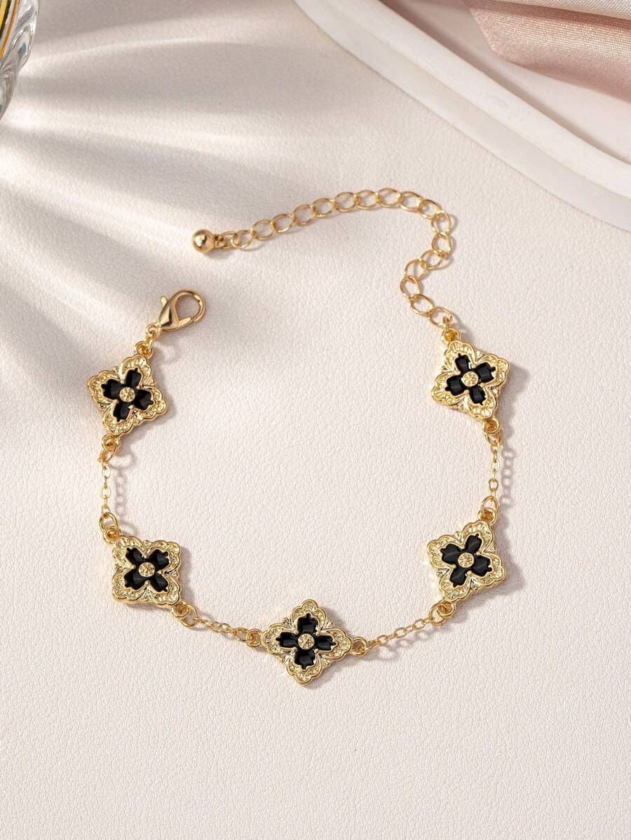Vintage Floral 18K Gold-plated Bracelet
