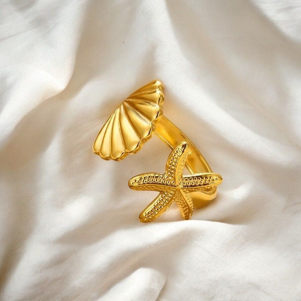 Gold Starfish Ring – Stainless Steel