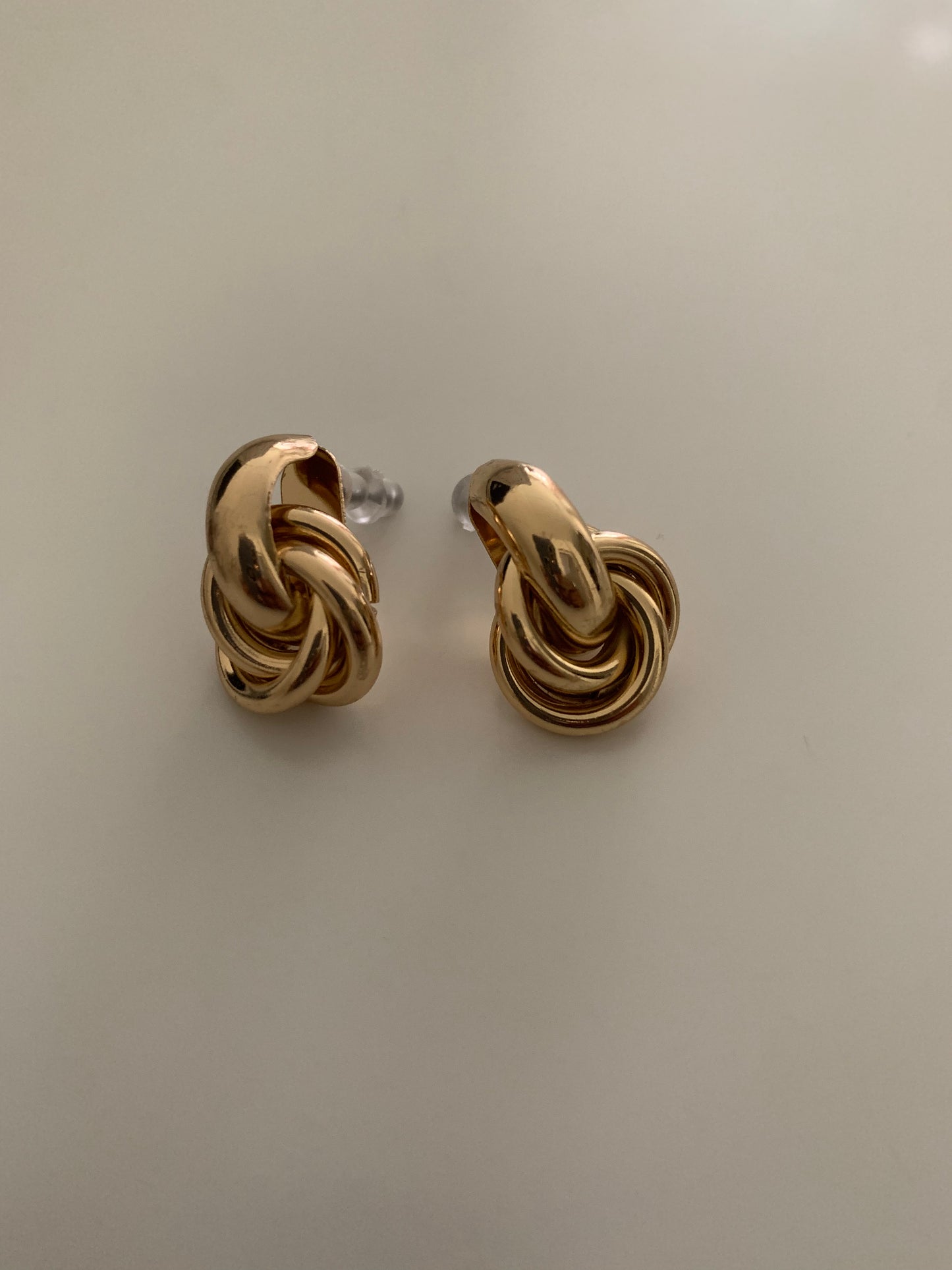 Ring Knot Gold-Plated Earrings