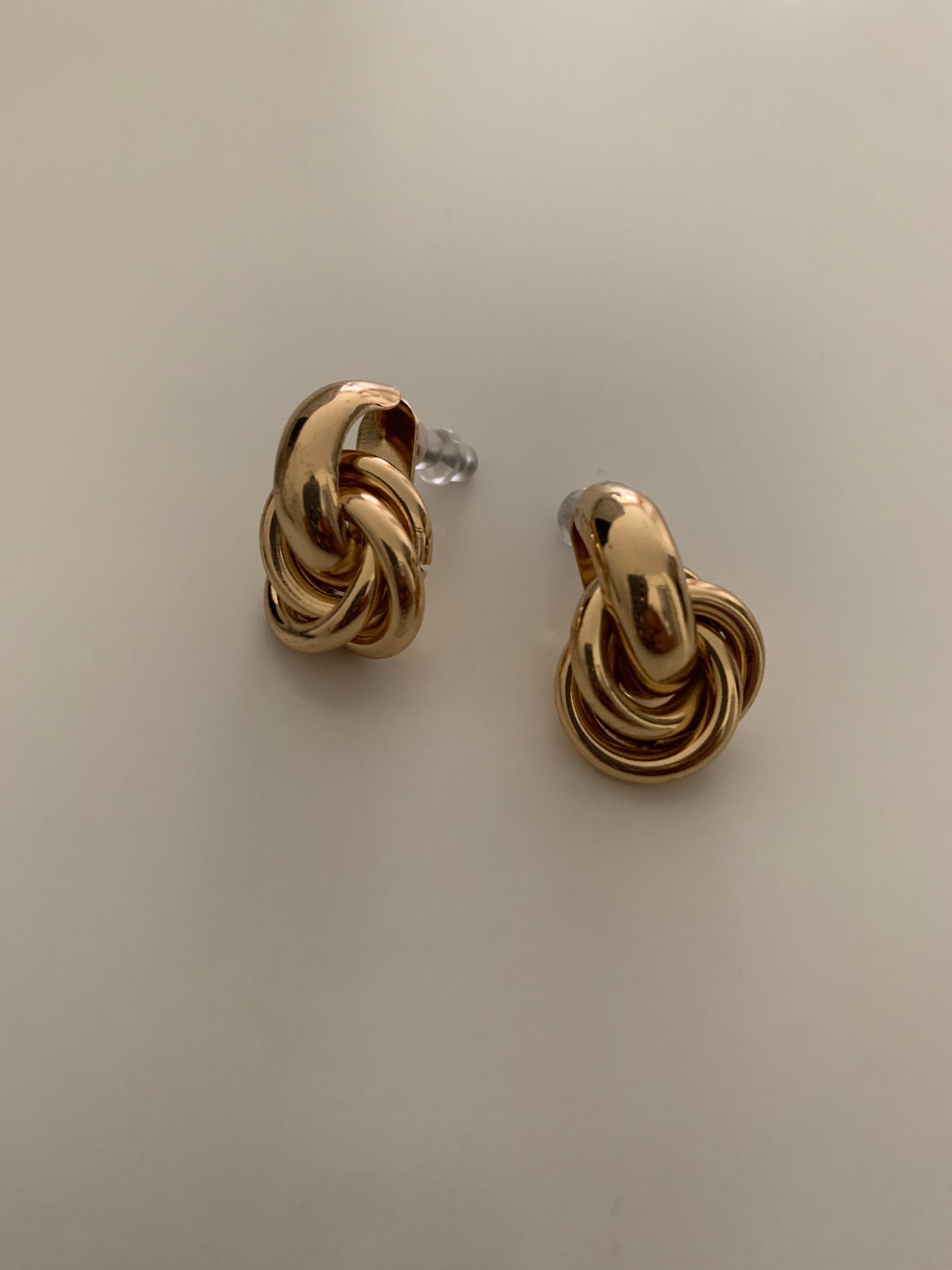 Ring Knot Gold-Plated Earrings