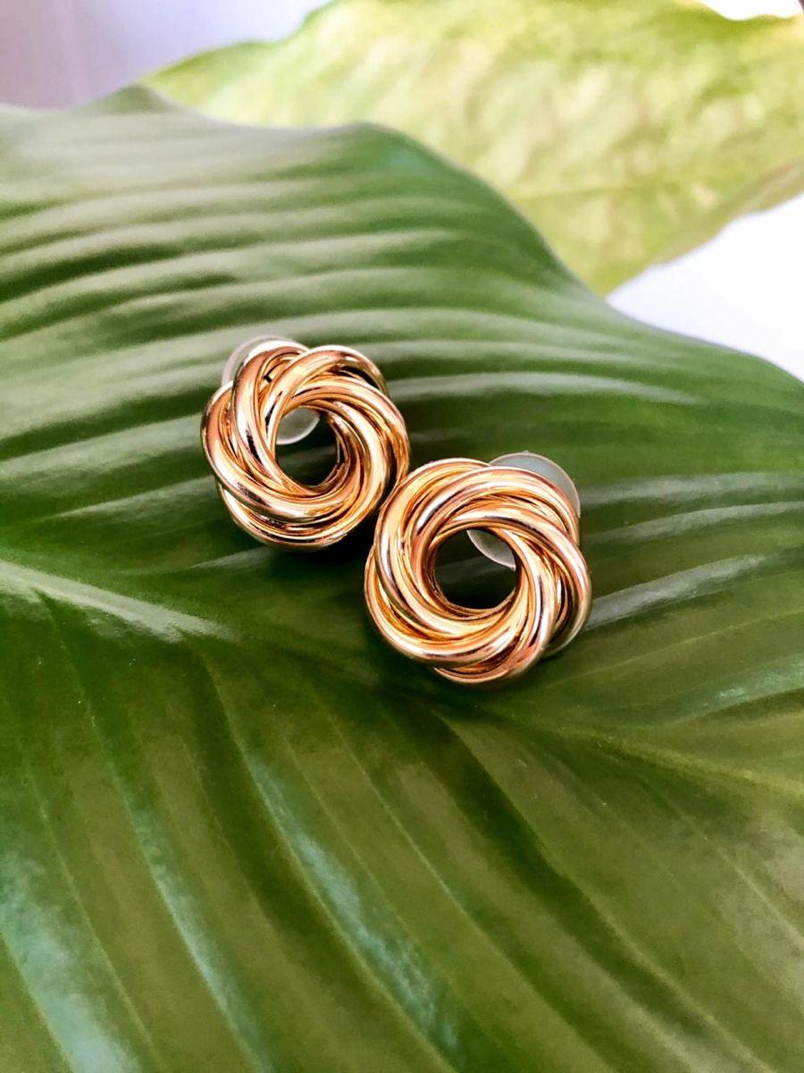 Round Twist Gold-Plated Earrings