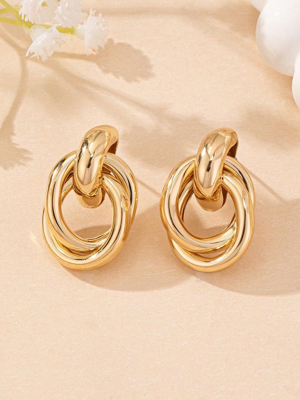Queue Knot Gold-Plated Earrings