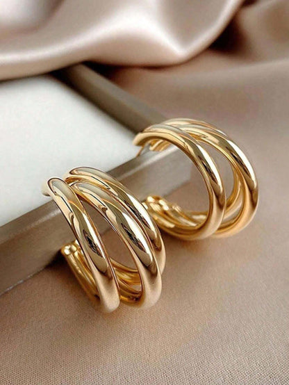 Triple Gold-Plated Hoops