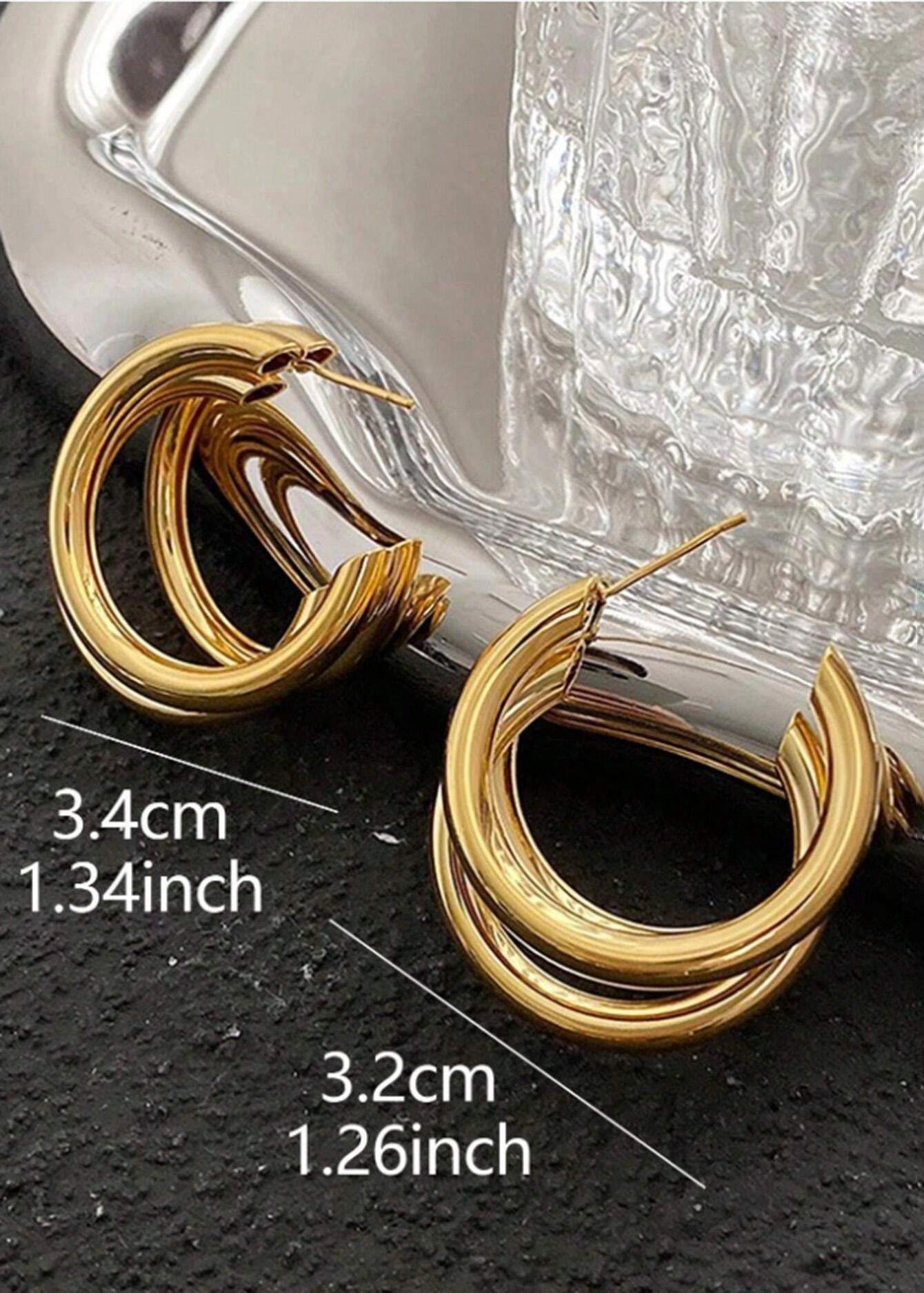 Triple Gold-Plated Hoops