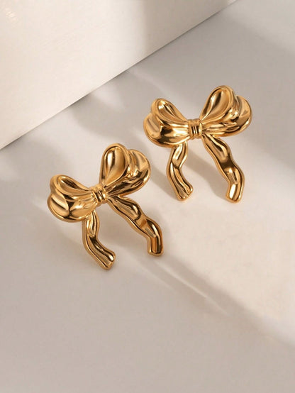 Bow 18K Gold Earrings - Waterproof