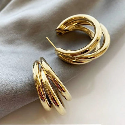 Triple Gold-Plated Hoops