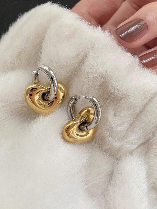Dual-Colour Heart Hoops | Waterproof