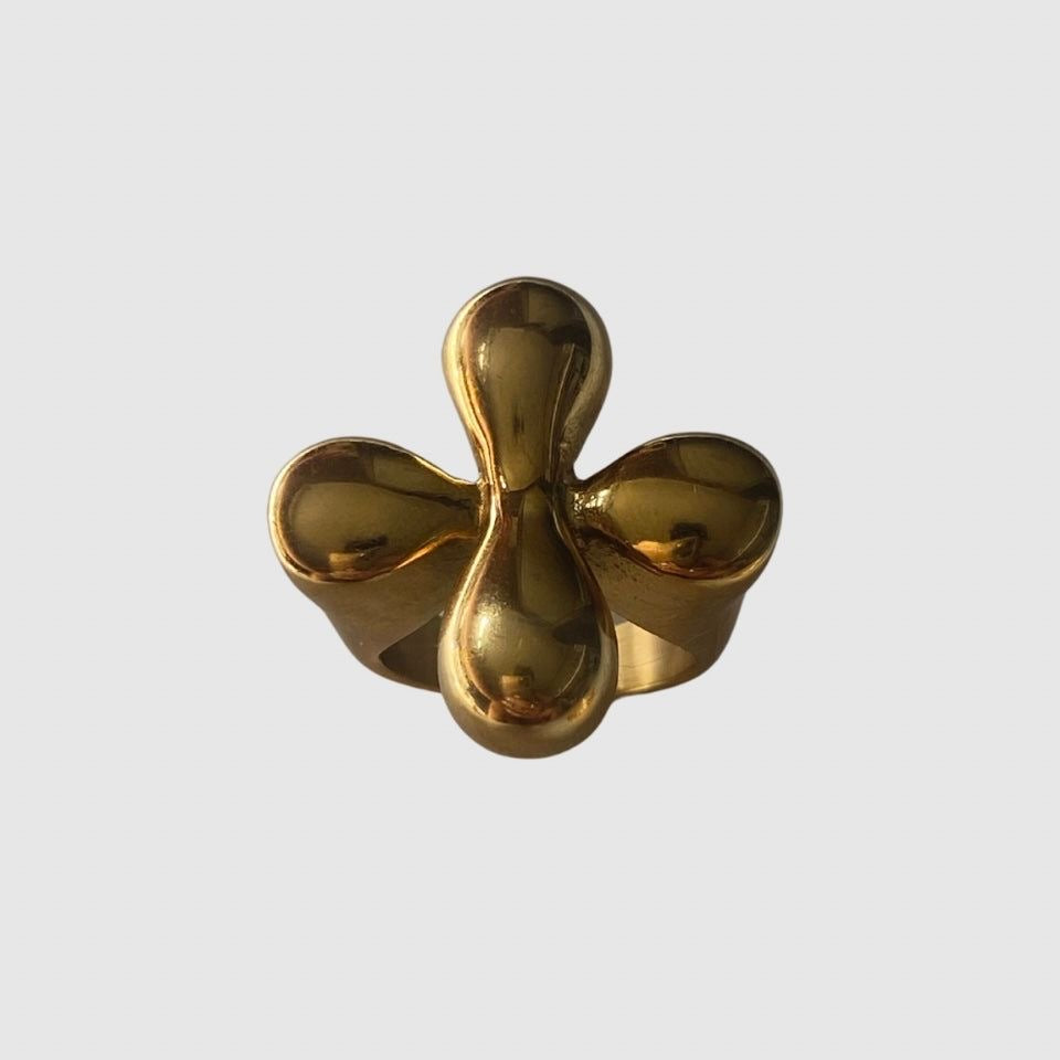 Bubble Clover Gold-Plated Ring