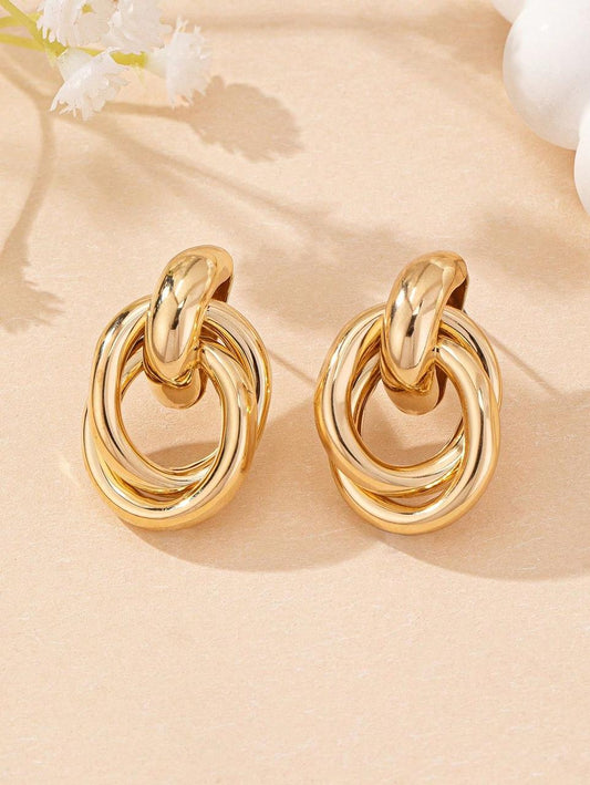 Queue Knot Gold-Plated Earrings